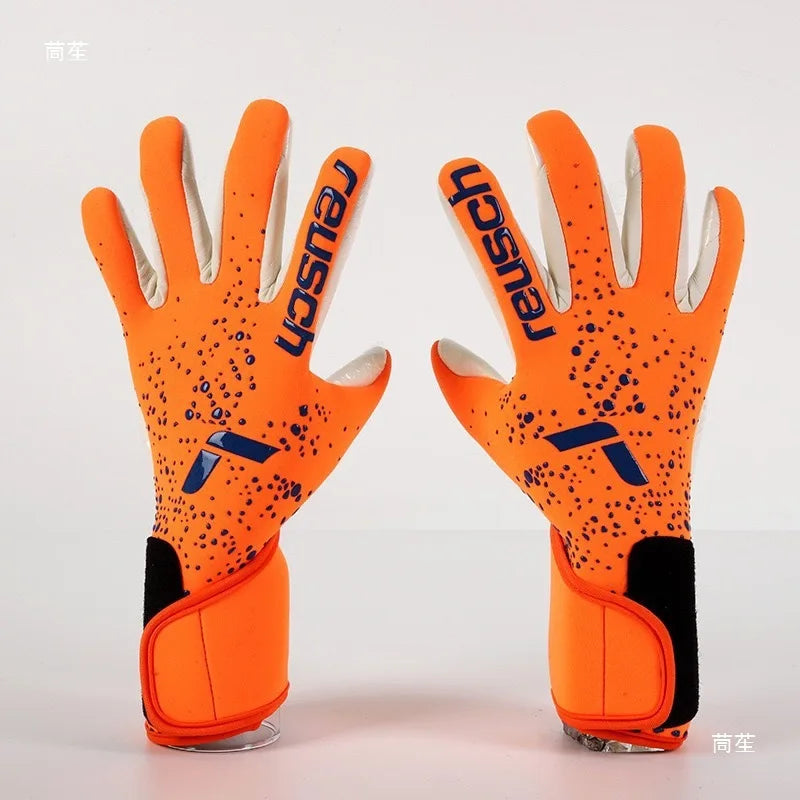 Guantes de portero naranjas con protección profesional