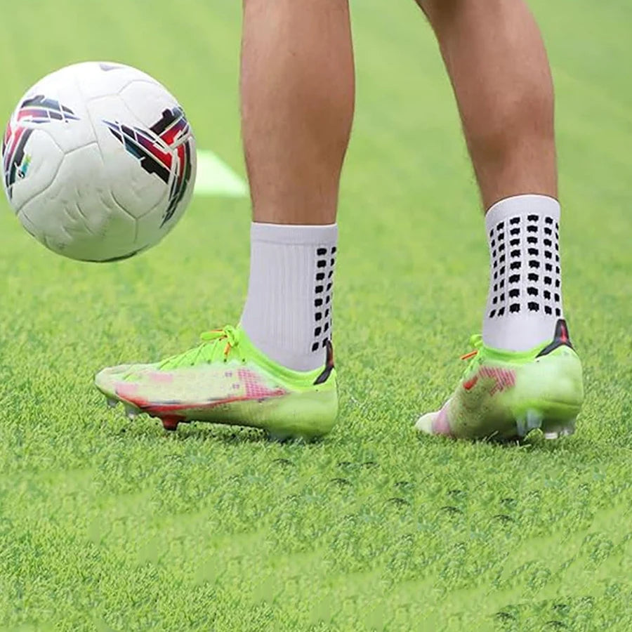 Calcetines antideslizantes blancos para fútbol