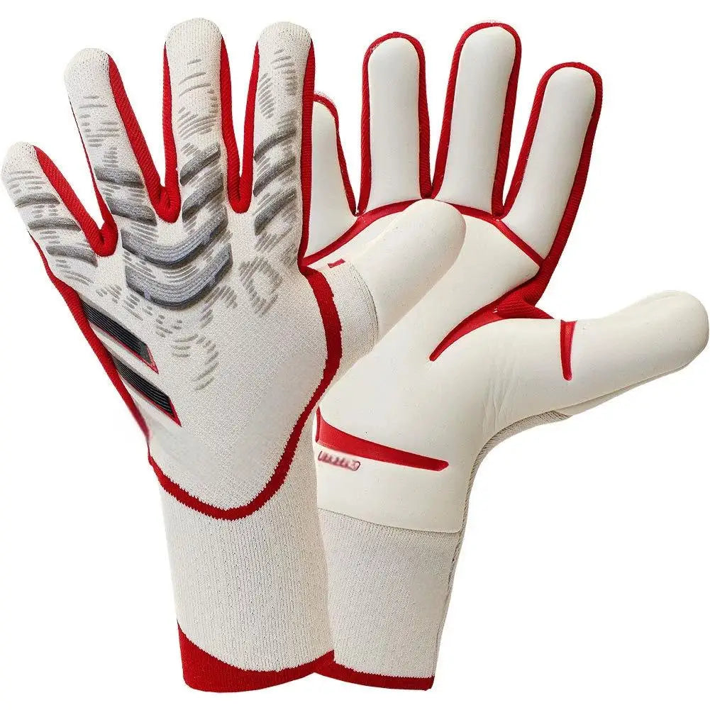 Guantes de portero blancos con protección de dedos integrada